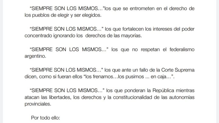 Comunicado de Vicegobernadores y Vicegobernadoras de la República Argentina