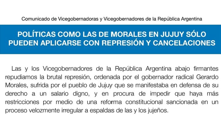 Políticas como la de Morales en Jujuy sólo pueden aplicarse con represión y cancelaciones